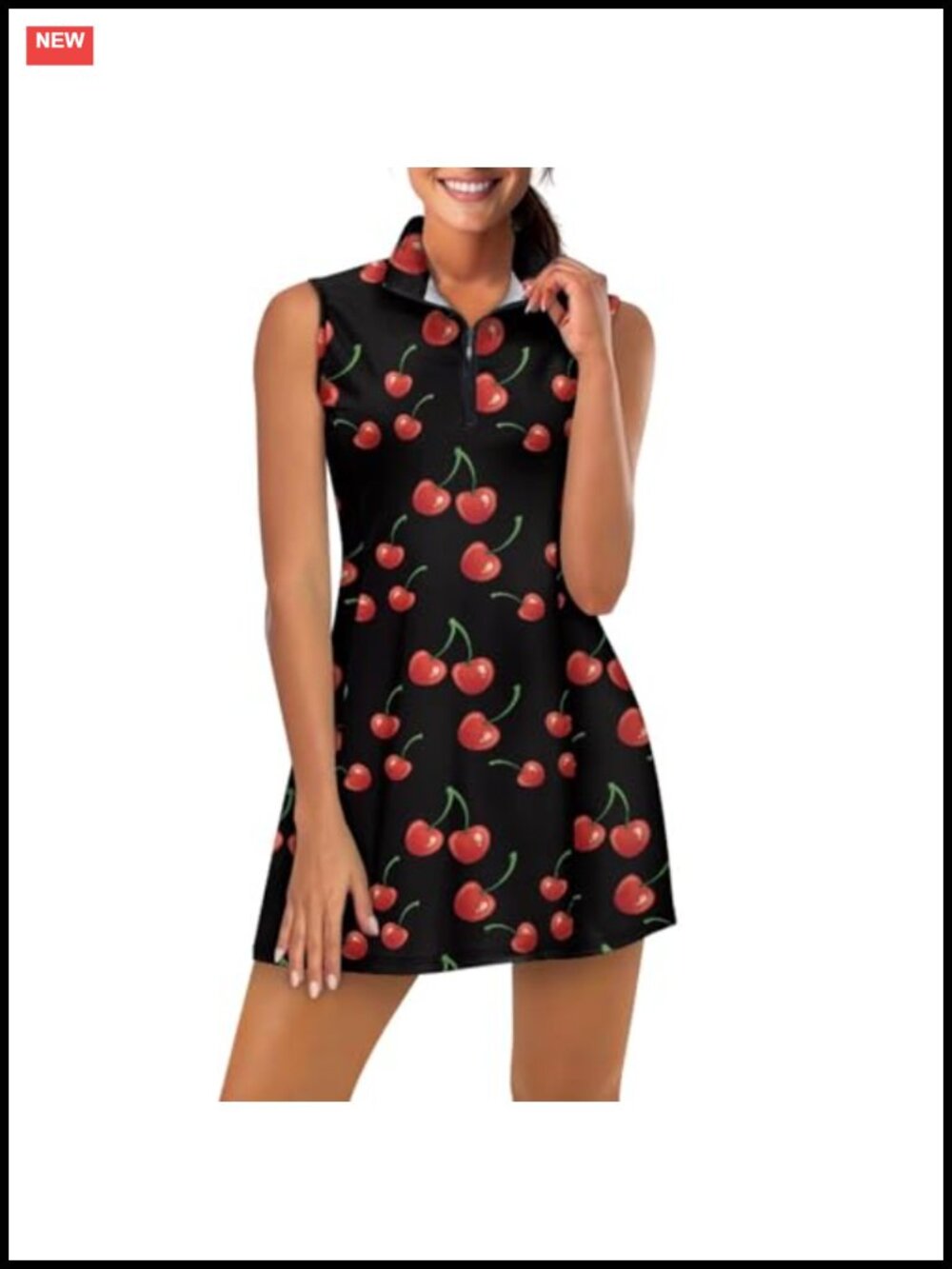 Womens Sleeveless Golf Tennis Dress with Inner Shorts Pockets Athletic Workout
